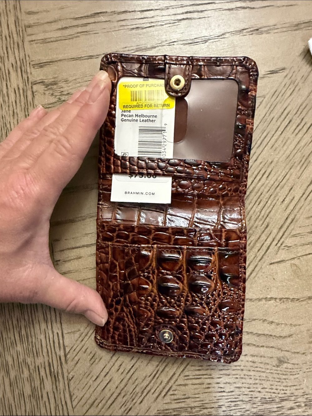 Brahmin Brown Croc-Embossed Shoulder Bag - Picture 8 of 8